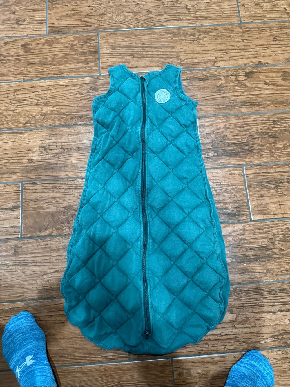 Kids Quilted Sleeveless Sleep Sack in Teal - Lightweight Cozy Wearable Blanket